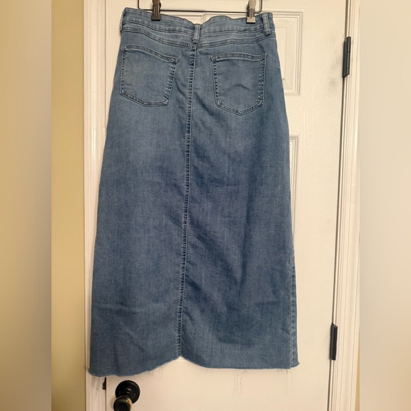 Sincerely Jules Jean Denim Maxi Skirt with Front Slit 7/28 Anthropologie $198 - Picture 5 of 5